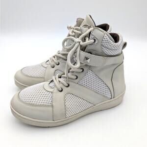 Sandro Moscoloni Flame High-Top Sneakers Shoes Womens White Leather Sz US8M EU37